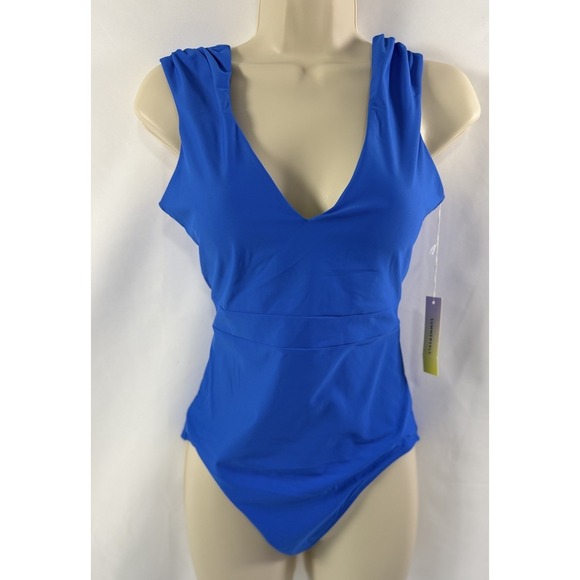 summersalt Other - Summersalt Women's Size 6  One Piece Bathing Suit  Blue Scrunch Rouched Beach